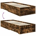 Casa si Gradina - Mobilier - Paturi si accesorii - Paturi - Cadru de pat cu sertar Stejar afumat si argintiu 75 x 190 cm - Infinity.ro