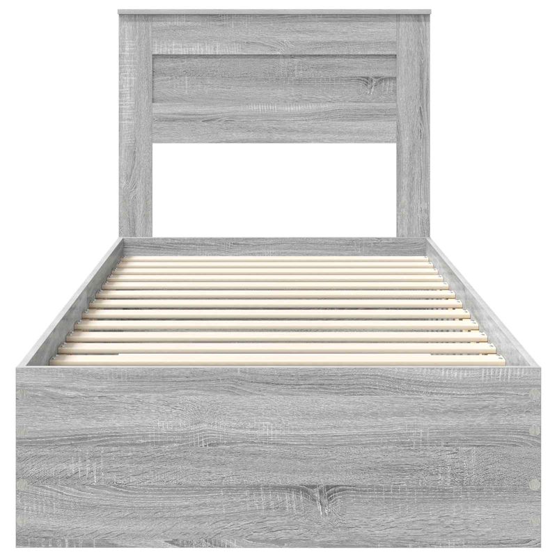 Casa si Gradina - Mobilier - Paturi si accesorii - Paturi - Cadru de pat Sonoma gri si argintiu 75 x 190 cm Lemn compozit - Infinity.ro