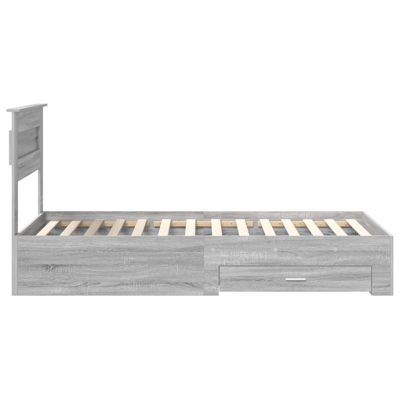 Casa si Gradina - Mobilier - Paturi si accesorii - Paturi - Cadru de pat Sonoma gri si argintiu 75 x 190 cm Lemn compozit - Infinity.ro