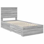Casa si Gradina - Mobilier - Paturi si accesorii - Paturi - Cadru de pat Sonoma gri si argintiu 75 x 190 cm Lemn compozit - Infinity.ro