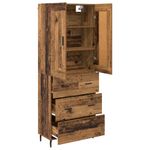 Casa si Gradina - Mobilier - Comode si corpuri - Comode - Bufet cu sertar 2 pcs Lemn Vechi Lemn Stratificat si Sticla - Infinity.ro