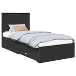 Casa si Gradina - Mobilier - Paturi si accesorii - Paturi - Cadru de pat Negru si argintiu 100 x 200 cm Lemn compozit - Infinity.ro