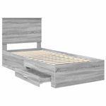 Casa si Gradina - Mobilier - Paturi si accesorii - Paturi - Cadru de pat Sonoma gri si argintiu 75 x 190 cm Lemn compozit - Infinity.ro