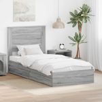 Casa si Gradina - Mobilier - Paturi si accesorii - Paturi - Pat cu storage cu sertar Gri Sonoma 100 x 200 cm Lemn compozit - Infinity.ro