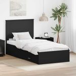Casa si Gradina - Mobilier - Paturi si accesorii - Paturi - Cadru de pat Negru si argintiu 100 x 200 cm Lemn compozit - Infinity.ro