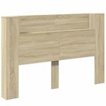 Casa si Gradina - Mobilier - Paturi si accesorii - Accesorii paturi - Tablie de pat cu LED, albastru, 93x16x78/88 cm, textil - Infinity.ro