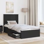 Casa si Gradina - Mobilier - Paturi si accesorii - Paturi - Cadru de pat Negru si argintiu 100 x 200 cm Lemn compozit - Infinity.ro