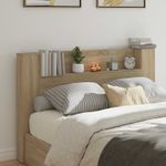 Casa si Gradina - Mobilier - Paturi si accesorii - Accesorii paturi - Tablie de pat cu LED, albastru, 93x16x78/88 cm, textil - Infinity.ro