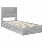 Casa si Gradina - Mobilier - Paturi si accesorii - Paturi - Pat cu storage cu sertar Gri Sonoma 100 x 200 cm Lemn compozit - Infinity.ro