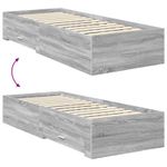 Casa si Gradina - Mobilier - Paturi si accesorii - Paturi - Cadru de pat Sonoma gri si argintiu 75 x 190 cm Lemn compozit - Infinity.ro