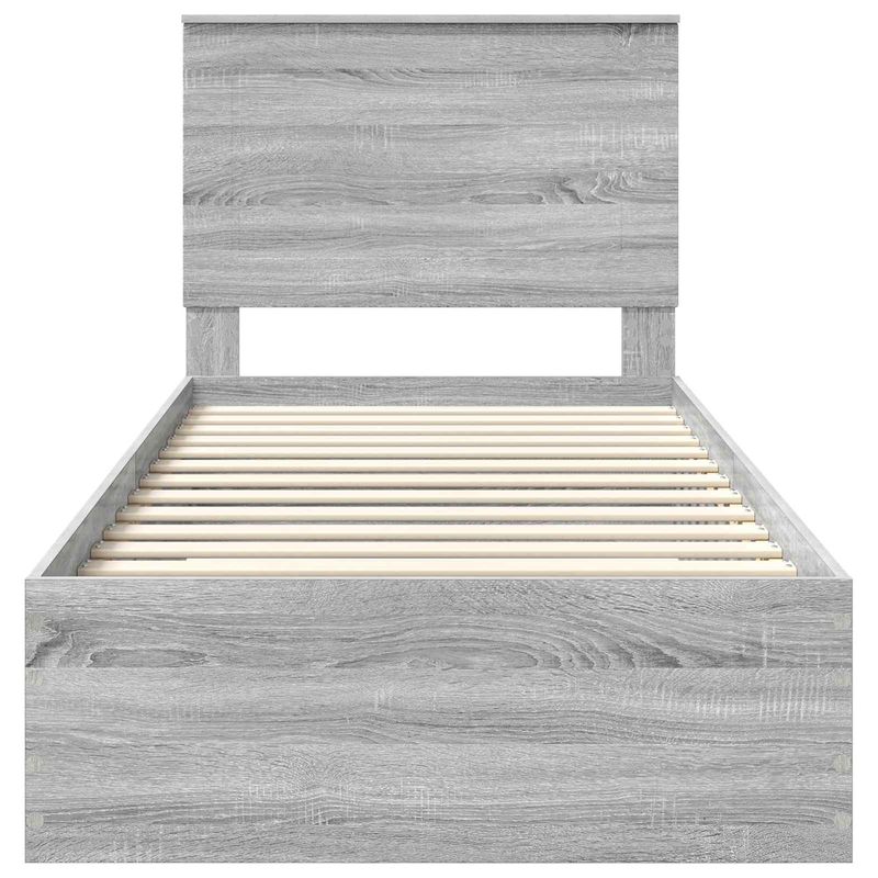 Casa si Gradina - Mobilier - Paturi si accesorii - Paturi - Cadru de pat Sonoma gri si argintiu 75 x 190 cm Lemn compozit - Infinity.ro
