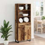 Casa si Gradina - Mobilier - Comode si corpuri - Corpuri bucatarie - Bufet Lemn Vechi 69,5 x 34 x 180 cm Lemn Stratificat si Sticla - Infinity.ro