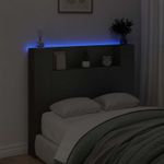 Casa si Gradina - Mobilier - Paturi si accesorii - Accesorii paturi - Tablie de pat cu LED, albastru, 103x16x118/128 cm, textil - Infinity.ro