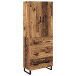 Casa si Gradina - Mobilier - Comode si corpuri - Comode - Bufet cu sertar 2 pcs Lemn Vechi Lemn Stratificat si Sticla - Infinity.ro