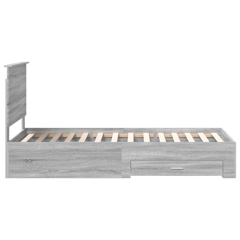 Casa si Gradina - Mobilier - Paturi si accesorii - Paturi - Cadru de pat Sonoma gri si argintiu 75 x 190 cm Lemn compozit - Infinity.ro
