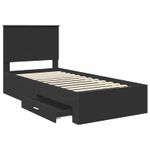 Casa si Gradina - Mobilier - Paturi si accesorii - Paturi - Cadru de pat Negru si argintiu 100 x 200 cm Lemn compozit - Infinity.ro