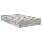 Casa si Gradina - Mobilier - Paturi si accesorii - Paturi - Pat cu storage cu sertar Gri Sonoma 100 x 200 cm Lemn compozit - Infinity.ro