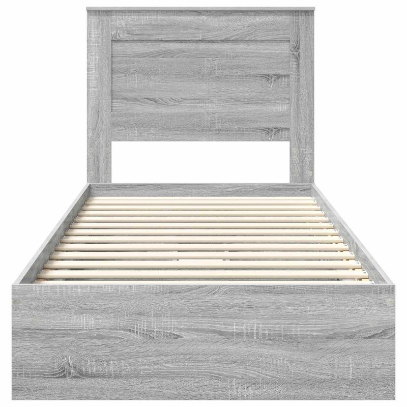 Casa si Gradina - Mobilier - Paturi si accesorii - Paturi - Pat cu storage cu sertar Gri Sonoma 100 x 200 cm Lemn compozit - Infinity.ro