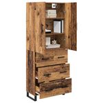 Casa si Gradina - Mobilier - Comode si corpuri - Comode - Bufet cu sertar 2 pcs Lemn Vechi Lemn Stratificat si Sticla - Infinity.ro