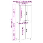 Casa si Gradina - Mobilier - Comode si corpuri - Corpuri bucatarie - Bufet Stejar Negru 69,5 x 34 x 180 cm Lemn compozit - Infinity.ro