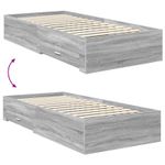 Casa si Gradina - Mobilier - Paturi si accesorii - Paturi - Cadru de pat Sonoma gri si argintiu 75 x 190 cm Lemn compozit - Infinity.ro