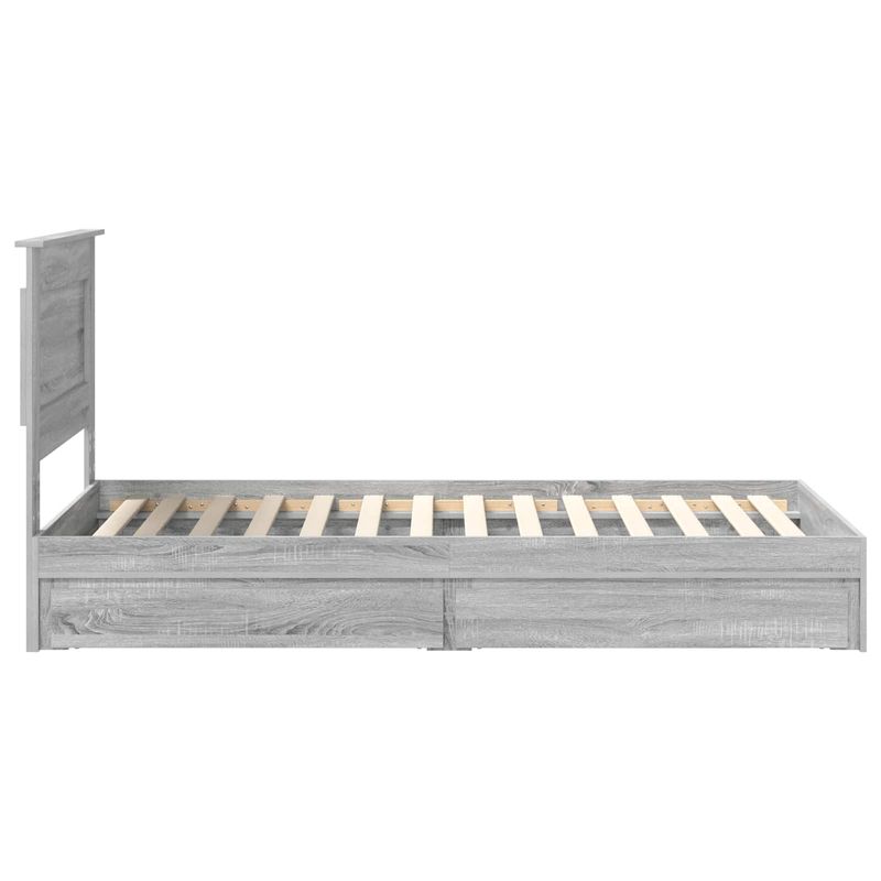 Casa si Gradina - Mobilier - Paturi si accesorii - Paturi - Pat cu storage cu sertar Gri Sonoma 100 x 200 cm Lemn compozit - Infinity.ro