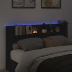 Casa si Gradina - Mobilier - Paturi si accesorii - Accesorii paturi - Tablie de pat cu LED, albastru, 144x5x78/88 cm, textil - Infinity.ro