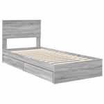 Casa si Gradina - Mobilier - Paturi si accesorii - Paturi - Pat cu storage cu sertar Gri Sonoma 90 x 200 cm Lemn compozit - Infinity.ro