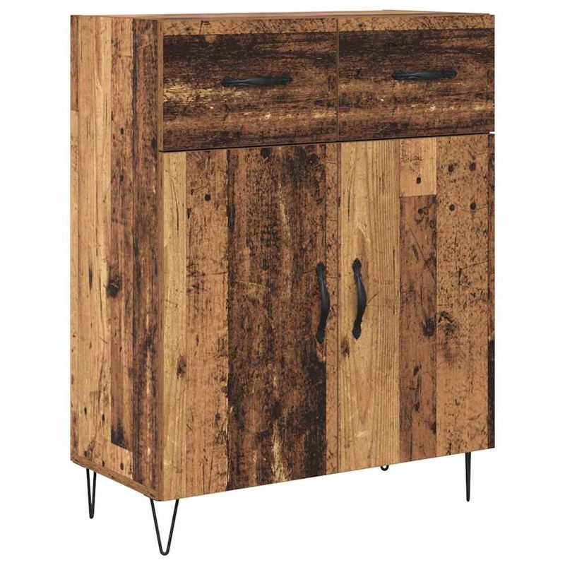 Casa si Gradina - Mobilier - Comode si corpuri - Comode - Bufet cu sertar 2 pcs Lemn Vechi Lemn Stratificat si Sticla - Infinity.ro