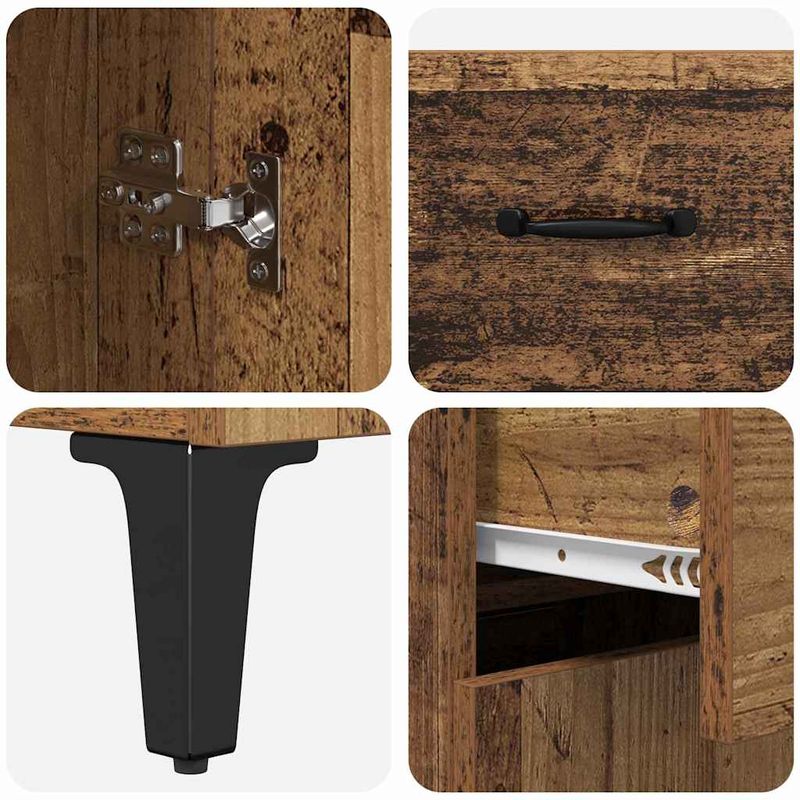 Casa si Gradina - Mobilier - Comode si corpuri - Corpuri bucatarie - Bufet cu sertar Lemn Vechi 69,5 x 34 x 180 cm Lemn compozit - Infinity.ro