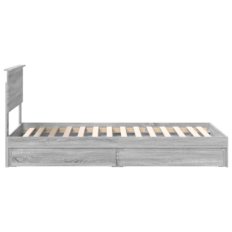 Casa si Gradina - Mobilier - Paturi si accesorii - Paturi - Pat cu storage cu sertar Gri Sonoma 90 x 200 cm Lemn compozit - Infinity.ro