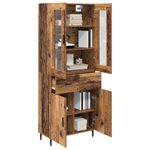 Casa si Gradina - Mobilier - Comode si corpuri - Comode - Bufet cu sertar 2 pcs Lemn Vechi Lemn Stratificat si Sticla - Infinity.ro
