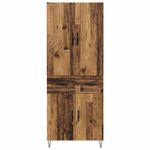 Casa si Gradina - Mobilier - Comode si corpuri - Comode - Bufet cu sertar 2 pcs Lemn Vechi Lemn Stratificat si Sticla - Infinity.ro