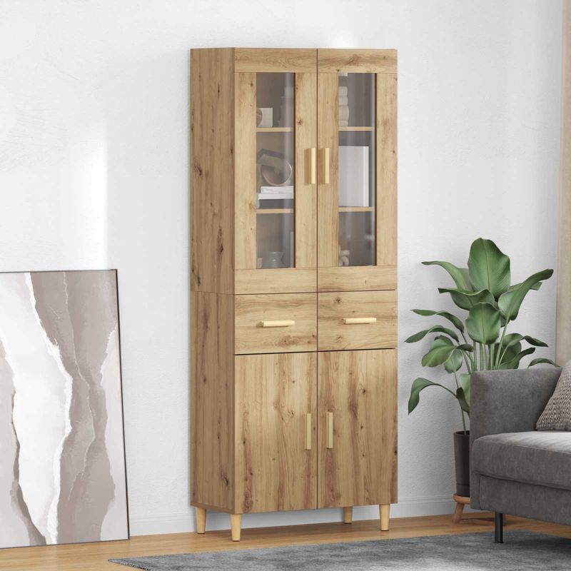 Casa si Gradina - Mobilier - Comode si corpuri - Corpuri bucatarie - Bufet Stejar Artizanal 69,5 x 34 x 180 cm Lemn compozit - Infinity.ro