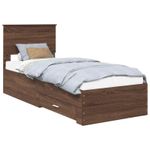 Casa si Gradina - Mobilier - Paturi si accesorii - Paturi - Cadru de pat cu headboard Stejar marron si argintiu 75 x 190 cm - Infinity.ro