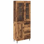Casa si Gradina - Mobilier - Comode si corpuri - Comode - Bufet cu sertar 2 pcs Lemn Vechi Lemn Stratificat si Sticla - Infinity.ro