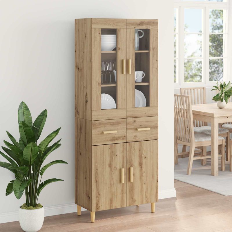 Casa si Gradina - Mobilier - Comode si corpuri - Corpuri bucatarie - Bufet Stejar Artizanal 69,5 x 34 x 180 cm Lemn compozit - Infinity.ro
