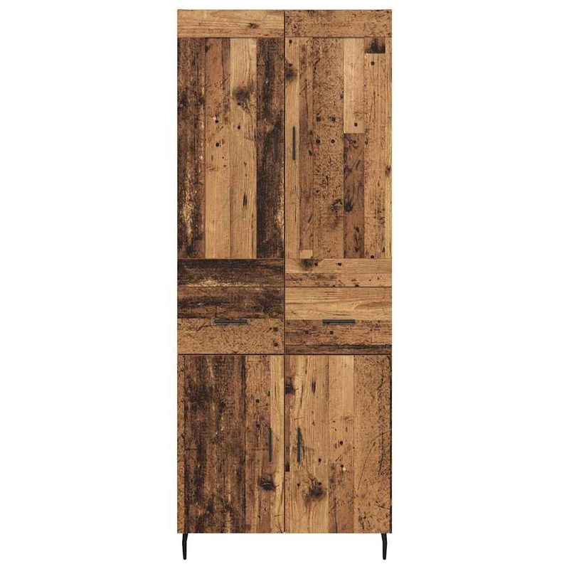 Casa si Gradina - Mobilier - Comode si corpuri - Comode - Bufet cu sertar 2 pcs Lemn Vechi Lemn Stratificat si Sticla - Infinity.ro