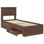 Casa si Gradina - Mobilier - Paturi si accesorii - Paturi - Cadru de pat cu headboard Stejar marron si argintiu 75 x 190 cm - Infinity.ro
