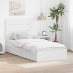 Casa si Gradina - Mobilier - Paturi si accesorii - Paturi - Pat cu storage cu headboard Alb 75 x 190 cm Lemn compozit - Infinity.ro