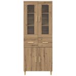 Casa si Gradina - Mobilier - Comode si corpuri - Corpuri bucatarie - Bufet Stejar Artizanal 69,5 x 34 x 180 cm Lemn compozit - Infinity.ro