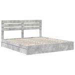 Casa si Gradina - Mobilier - Paturi si accesorii - Paturi - Pat cu storage Gri din beton 200 x 200 cm Lemn compozit - Infinity.ro