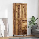 Casa si Gradina - Mobilier - Comode si corpuri - Comode - Bufet cu sertar 2 pcs Lemn Vechi Lemn Stratificat si Sticla - Infinity.ro