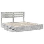 Casa si Gradina - Mobilier - Paturi si accesorii - Paturi - Pat cu storage Gri din beton 200 x 200 cm Lemn compozit - Infinity.ro