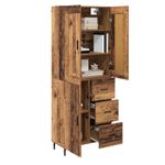 Casa si Gradina - Mobilier - Comode si corpuri - Comode - Bufet cu sertar 2 pcs Lemn Vechi Lemn Stratificat si Sticla - Infinity.ro