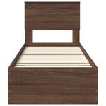 Casa si Gradina - Mobilier - Paturi si accesorii - Paturi - Cadru de pat cu headboard Stejar marron si argintiu 75 x 190 cm - Infinity.ro