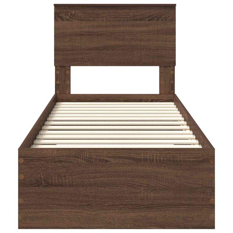 Casa si Gradina - Mobilier - Paturi si accesorii - Paturi - Cadru de pat cu headboard Stejar marron si argintiu 75 x 190 cm - Infinity.ro