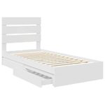 Casa si Gradina - Mobilier - Paturi si accesorii - Paturi - Pat cu storage cu headboard Alb 75 x 190 cm Lemn compozit - Infinity.ro
