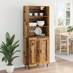 Casa si Gradina - Mobilier - Comode si corpuri - Corpuri bucatarie - Bufet Lemn Vechi 69,5 x 34 x 180 cm Lemn Stratificat si Sticla - Infinity.ro