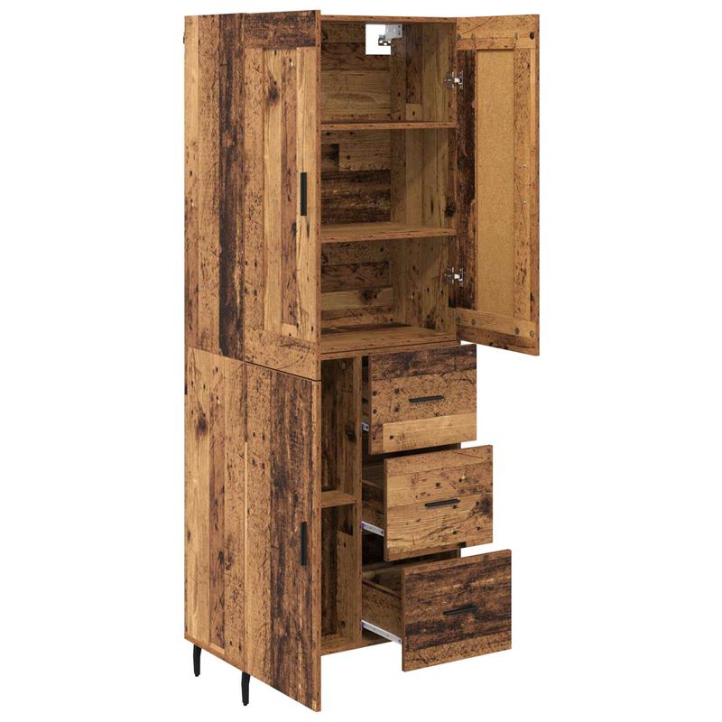 Casa si Gradina - Mobilier - Comode si corpuri - Comode - Bufet cu sertar 2 pcs Lemn Vechi Lemn Stratificat si Sticla - Infinity.ro